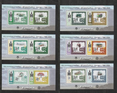 Mongolia 2006 - #859 50 de Ani Timbrul European - M/S 6v MNH foto