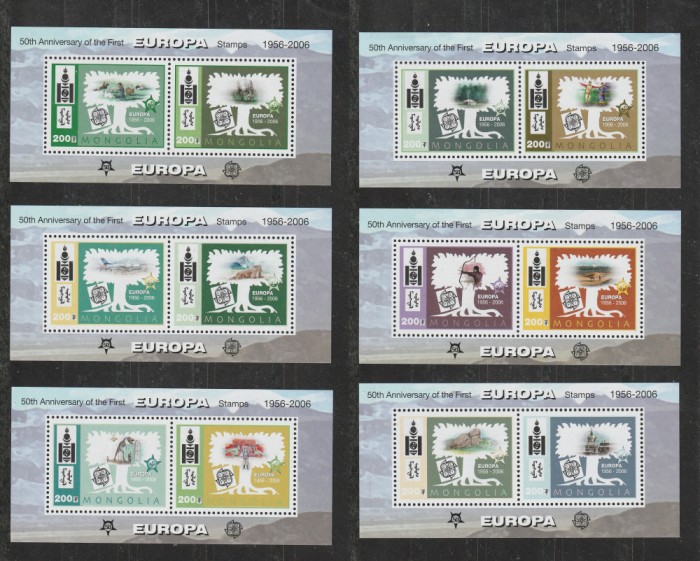 Mongolia 2006 - #859 50 de Ani Timbrul European - M/S 6v MNH