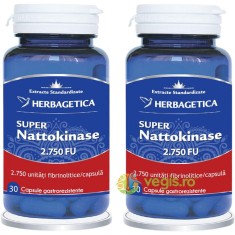 Pachet Super Nattokinase 2.750 FU 30cps+30cps