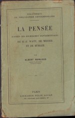 HST C2160 La pensee d&amp;#039;apres les recherches experimentales de HJ Watt de Messer foto