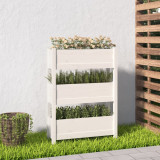 Jardinieră, alb, 77 x 25 x 104,5 cm, lemn masiv de pin, vidaXL