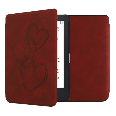 Husa Kwmobile pentru Kobo Clara 2E, Rosu inchis, Piele ecologica, KWM000017UJ009C foto