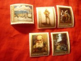 Serie mica Albania 1968 - Pictura nationala , 5 val. nestampilate, Nestampilat