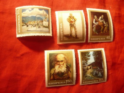 Serie mica Albania 1968 - Pictura nationala , 5 val. nestampilate foto