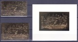DB1 Istorie Napoleon Incoronarea Ras al Khaima SS folie Aur + 1 v. DT + 1 v. NDT MNH, Nestampilat