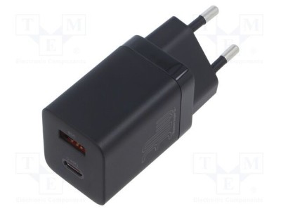 Alimentator BASEUS 30W 5-20V DC USB C și USB A negru plug-in foto