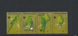 NORFOLK ISLANDS 1987 WWF FAUNA PROTEJATA PASARI PAPAGALI COTA MICHEL 25 EURO, Nestampilat