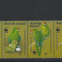 NORFOLK ISLANDS 1987 WWF FAUNA PROTEJATA PASARI PAPAGALI COTA MICHEL 25 EURO