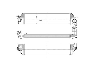 Intercooler Renault Master, 02.2011-, Nissan NV400, 11.2011-09.2016, motor 2.3 dci, Opel Movano, 12.2010-, motor 2.3 CDTI, aluminiu brazat/plastic, 7 foto