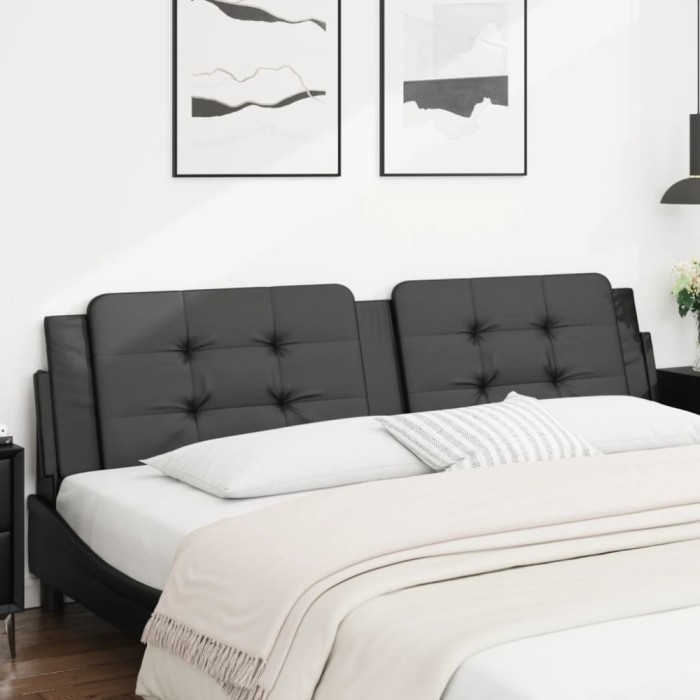 vidaXL Pernă pentru tăblie pat, negru, 193 cm, piele artificială 374893
