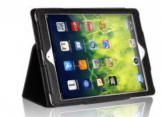 Husa Tableta iPad Air 2 (6), Neagra, tip Carte, din piele Eco TAB129 foto