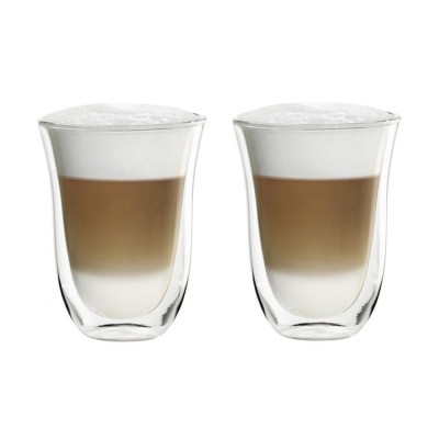 Pahar termic Delcaffe, Latteo, sticla, transparent, 300 ml, set 2 piese foto