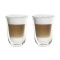 Pahar termic Delcaffe, Latteo, sticla, transparent, 300 ml, set 2 piese