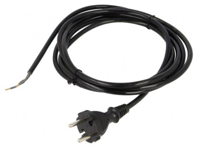 Cablu Alimentare 2x1mm2 3m Negru 230V 10A foto