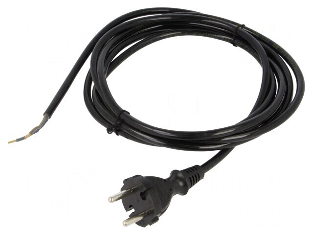 Cablu Alimentare 2x1mm2 3m Negru 230V 10A