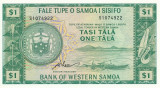 Samoa de Vest 1 Tala ND (1967) - Reprint - serie S, V19, P-16 UNC !!!
