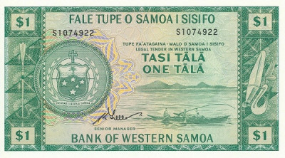 Samoa de Vest 1 Tala ND (1967) - Reprint - serie S, V19, P-16 UNC !!! foto