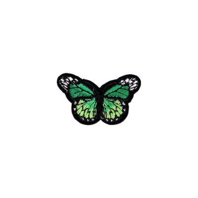 Aplicatie termoadeziva brodata 43 x 29 mm fluture Verde foto