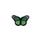 Aplicatie termoadeziva brodata 43 x 29 mm fluture Verde