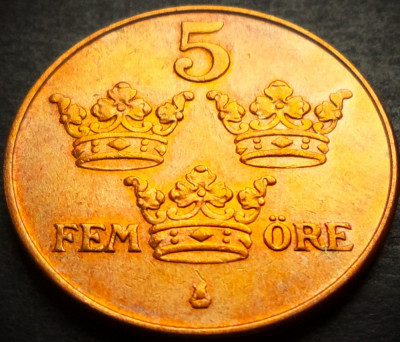 Moneda istorica 5 ORE - SUEDIA, anul 1950 * cod 4284 foto
