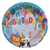 Boluri Petrecere, Model Happy Birthday, Set 6 Bucăți, Multicolor, H&acirc;rtie, Diametru 19cm, Oem