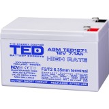 Acumulator AGM VRLA TED Electric 12V 7.1Ah