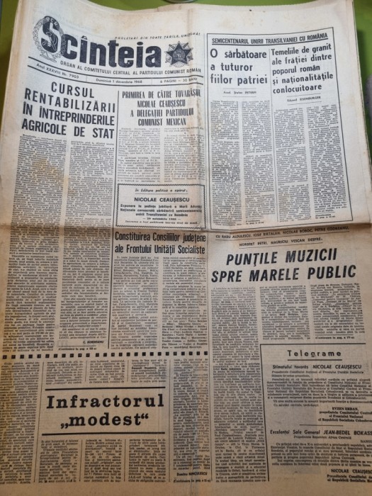 scanteia 1 decembrie 1968-50 de ani de la marea unire,combinatul chimic borzesti