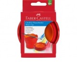 Pahar pentru pictura simplu Click-Go Faber-Castell, culoare rosu