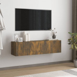 VidaXL Comodă TV de perete stejar afumat 120x30x30 cm lemn compozit