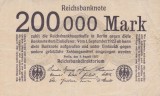 Bancnota Germania 200.000 Marci 1923 - P100 XF ( unifata - vezi descriere )