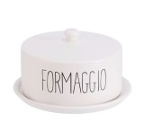 Cumpara ieftin Platou cu capac servire branzeturi ceramica alba neagra 21 x 12 cm