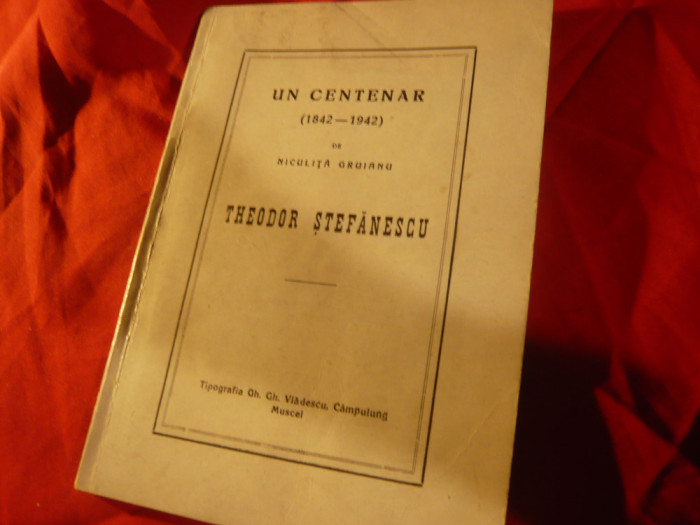 N.Gruianu - Un centenar - Theodor Stefanescu (1842-1942) ,Tip.Vladescu Campulung