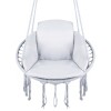 Scaun rotund Sersimo tip leagan suspendat cu perna Confort casa sau gradina, gri Household NewTrend, Oem