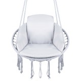Scaun rotund Sersimo tip leagan suspendat cu perna Confort casa sau gradina, gri Household NewTrend