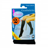 Sosete pana la genunchi din bumbac, set 2 bucati Nero UNICA, CHARME Lingerie