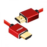 Cablu HDMI tata - tata la 1m, Envisage, contacte AUR 24K, pentru 4K Ultra HD si Full HD 30 / 60 fps, husa Nylon exterior, rosu