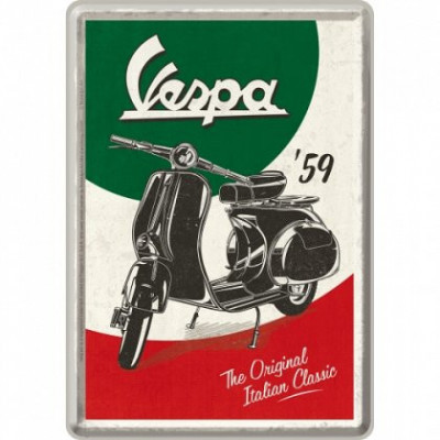 Placa metalica - Vespa Italian Classic- 10x14 cm foto