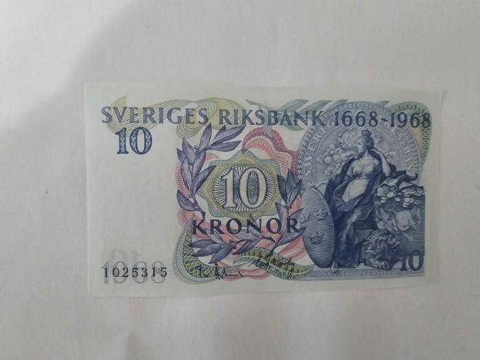 Suedia 10 Kronor 1968 Noua