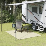 Covor Cort Crem 4x2m vidaXL, Poliester cu Spuma PVC, Anti-alunecare, Pliabil, Interior/Exterior, Camping, Rulota