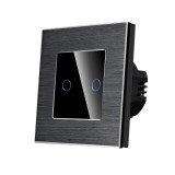 Cumpara ieftin Intrerupator Dublu cu Touch din Sticla si Rama de Aluminiu LUXION, 500W SmartElectro IntelligentHouse