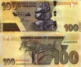 !!! ZIMBABWE - 100 DOLARI 2020 (2022) - P NEW - UNC / PREFIX AA