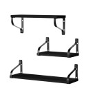Set 3 rafturi de perete Love Kankei, L 1 x 23 cm, 1 x 33 cm, 1 x 43 cm, lemn