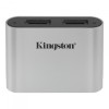 Cititor Card USB-C Kingston Workflow, Dual microSD, Gri WFS-SDC