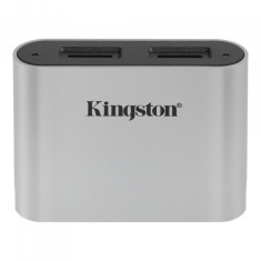 Cititor Card USB-C Kingston Workflow, Dual microSD, Gri WFS-SDC