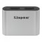 Cititor Card USB-C Kingston Workflow, Dual microSD, Gri WFS-SDC
