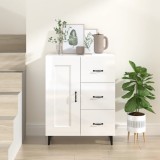vidaXL Servantă, alb extralucios, 69,5x34x90 cm, lemn compozit