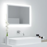 VidaXL Oglindă de baie cu LED, alb, 60x8,5x37 cm, acril 804916