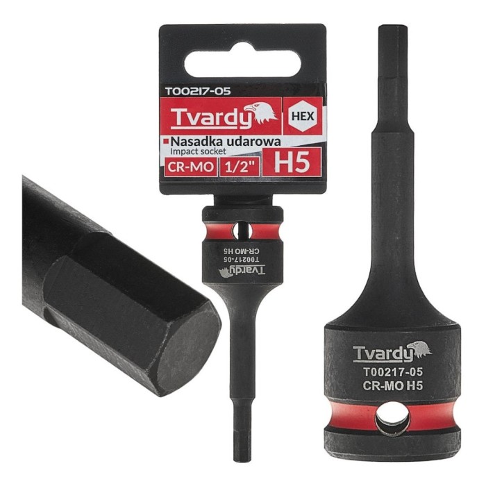 Cheie tubulara de impact HEX 1 / 2&quot;, H5, Cr-Mo, Tvardy T00217-05