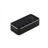 HUB USB 3.2 Gen1 la 4 x USB-A cu switch On/OFF, Roline 14.02.5056