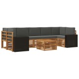 vidaXL Set de canapele de exterior cu pernă 8 pcs Natural și Antracit 3384153